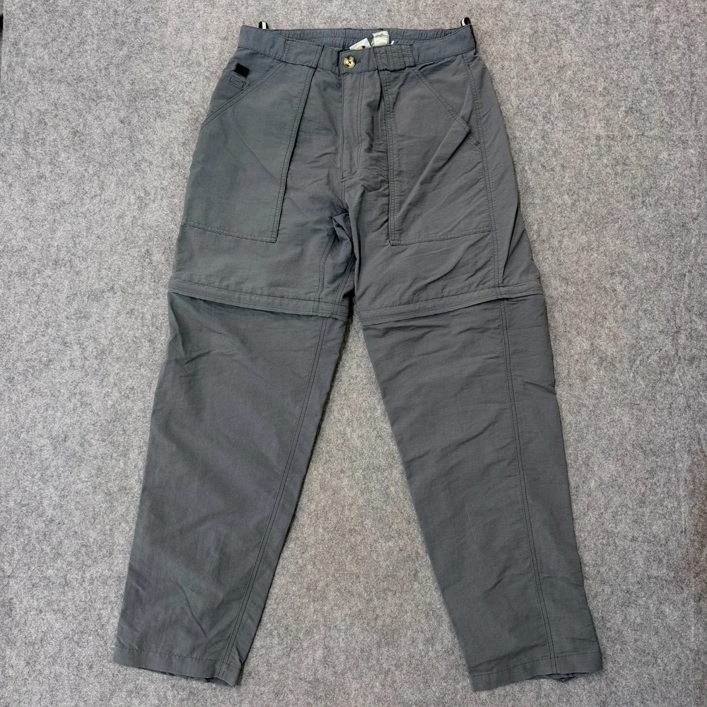 The North Face Vintage Gray Convertible Zip-Off Hiking Pants Men's Size Medium